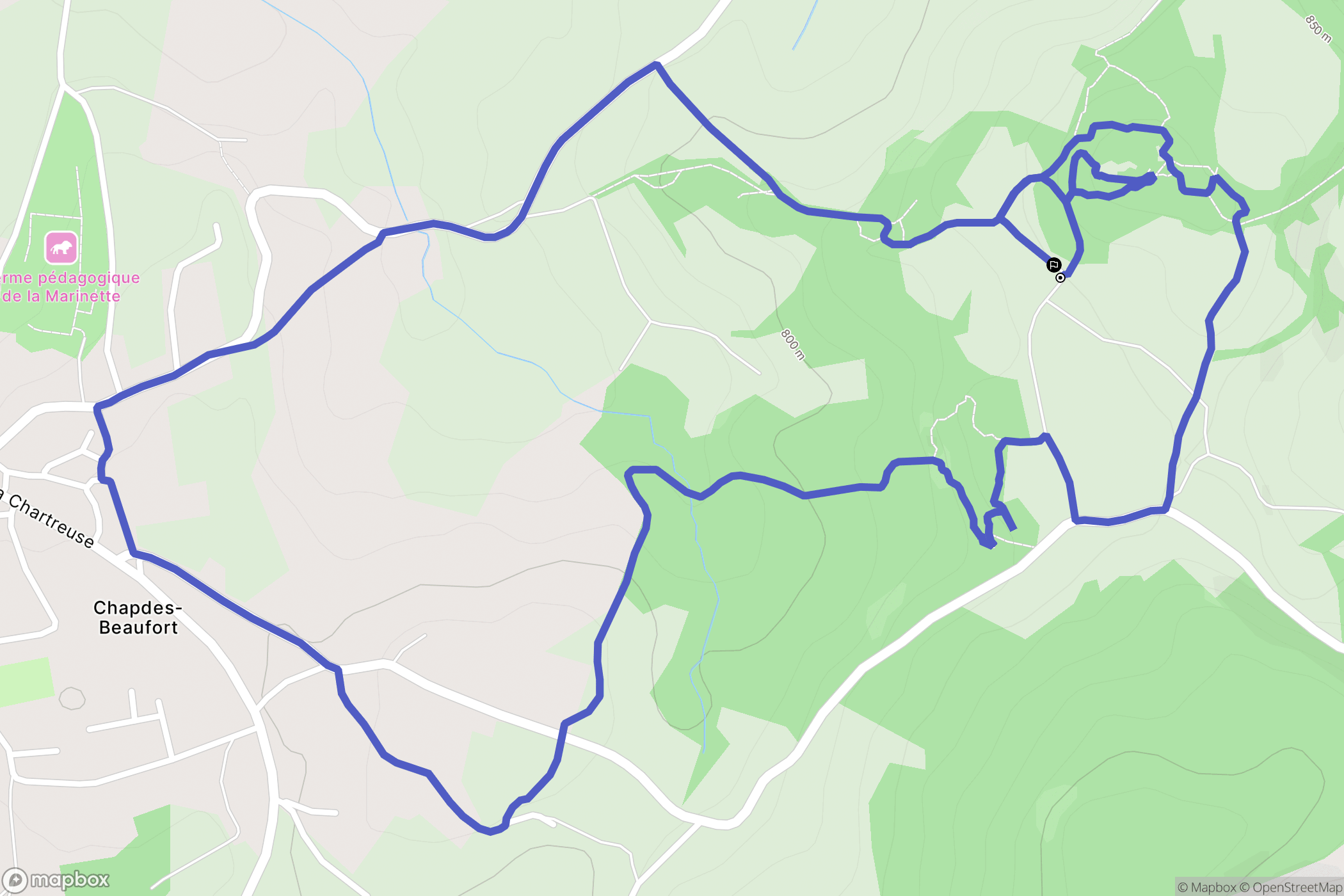 Chapdes-Beaufort : carte du parcours de randonnée - France