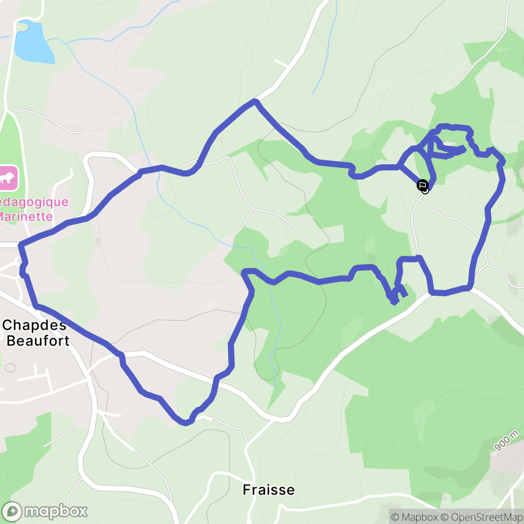 Chapdes-Beaufort : carte du parcours de randonnée - France