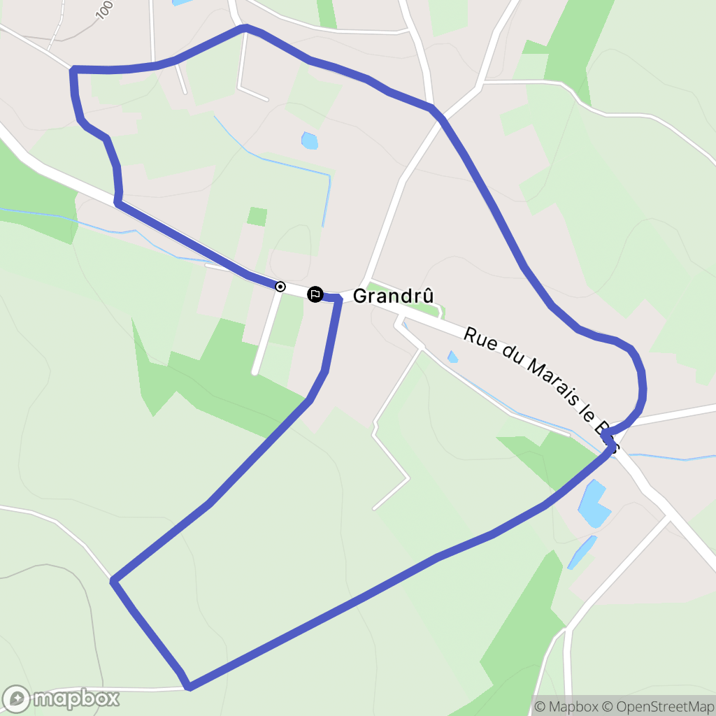 Grandrû : carte du parcours de randonnée - France