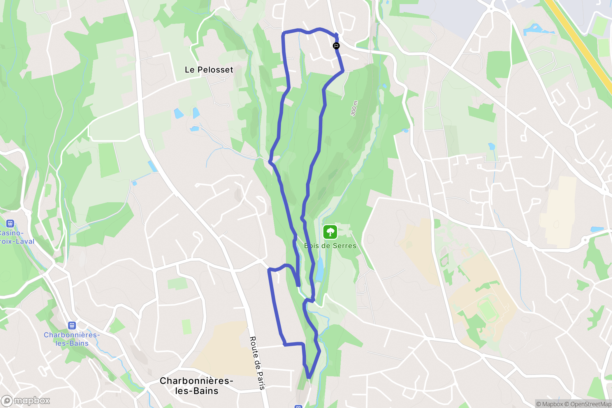 Dardilly : carte du parcours de randonnée - France
