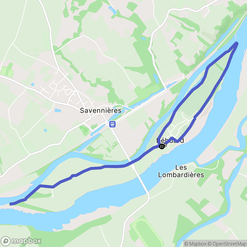 Béhuard : carte du parcours de randonnée - France