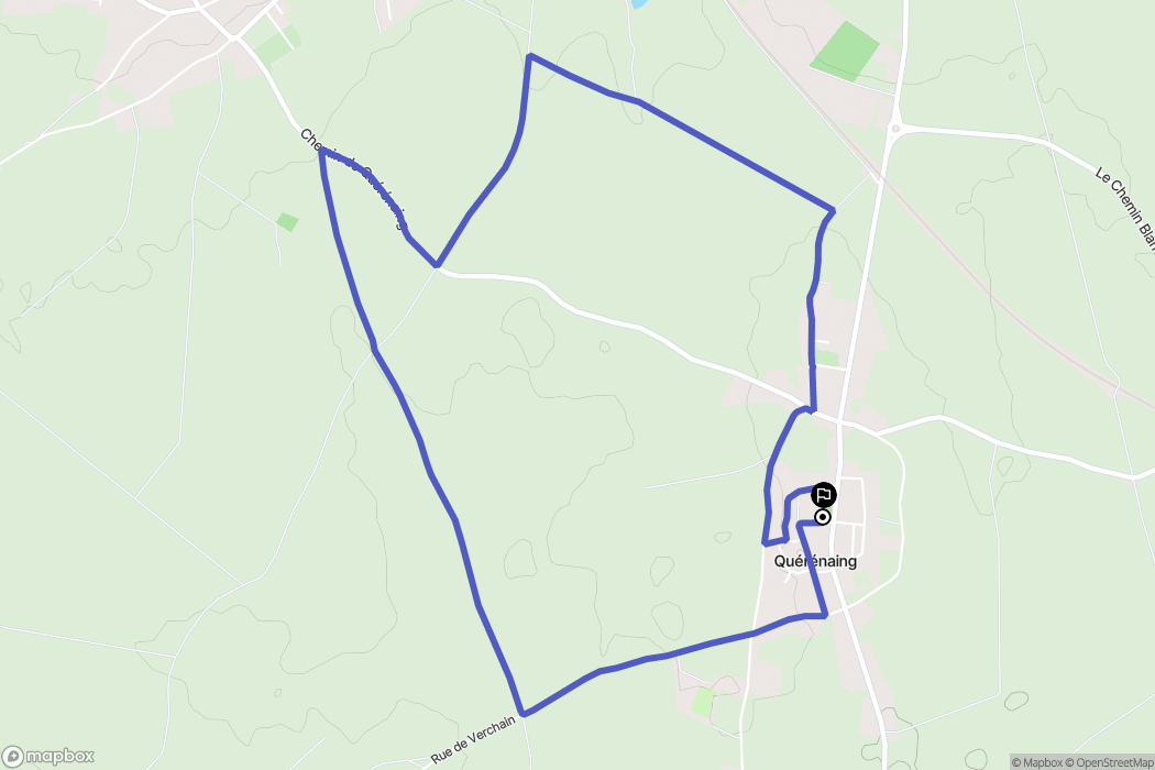 Quérénaing : carte du parcours de randonnée - France