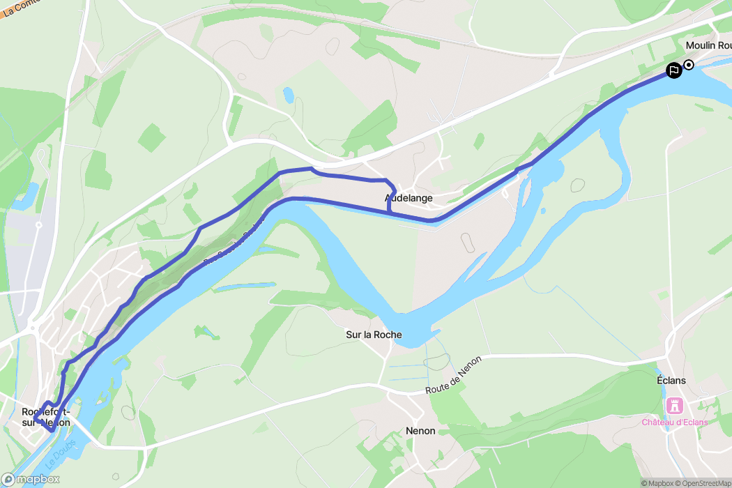 Audelange : carte du parcours de randonnée - France