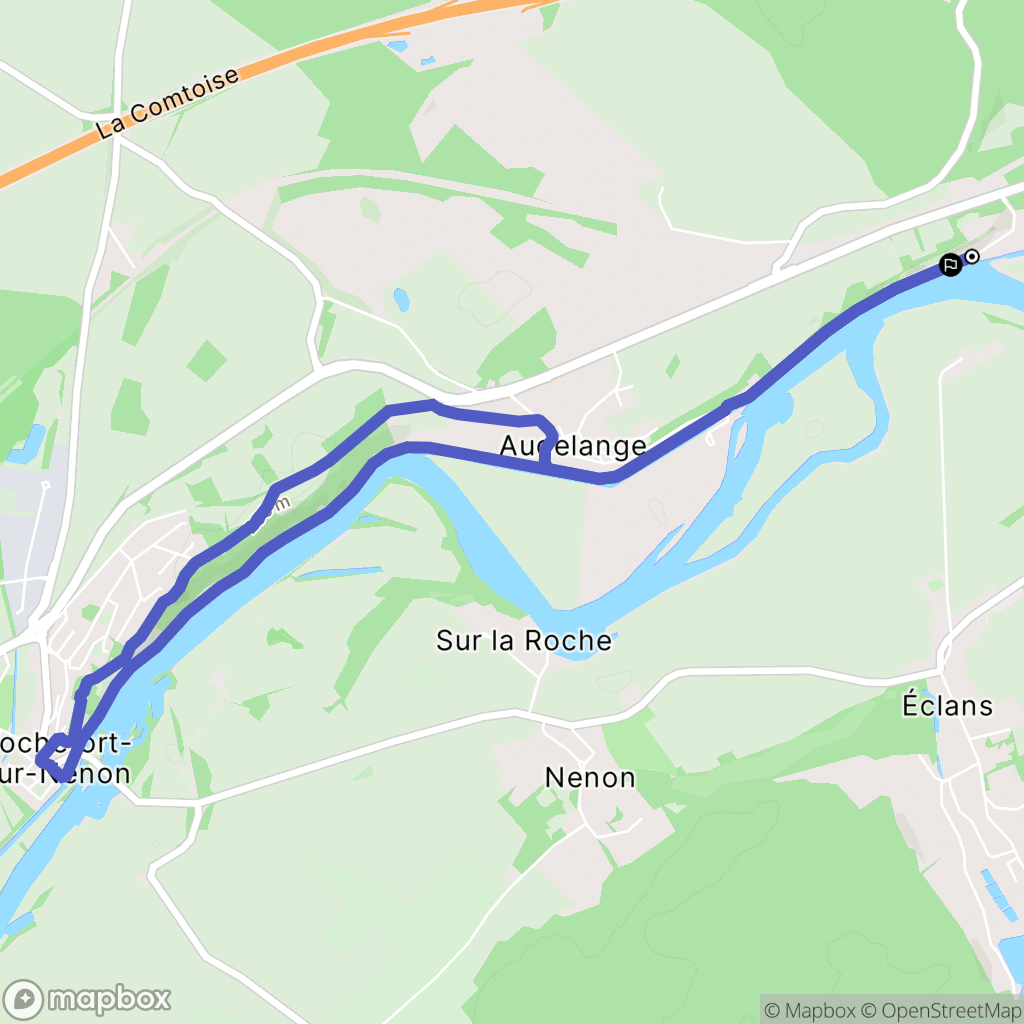 Audelange : carte du parcours de randonnée - France