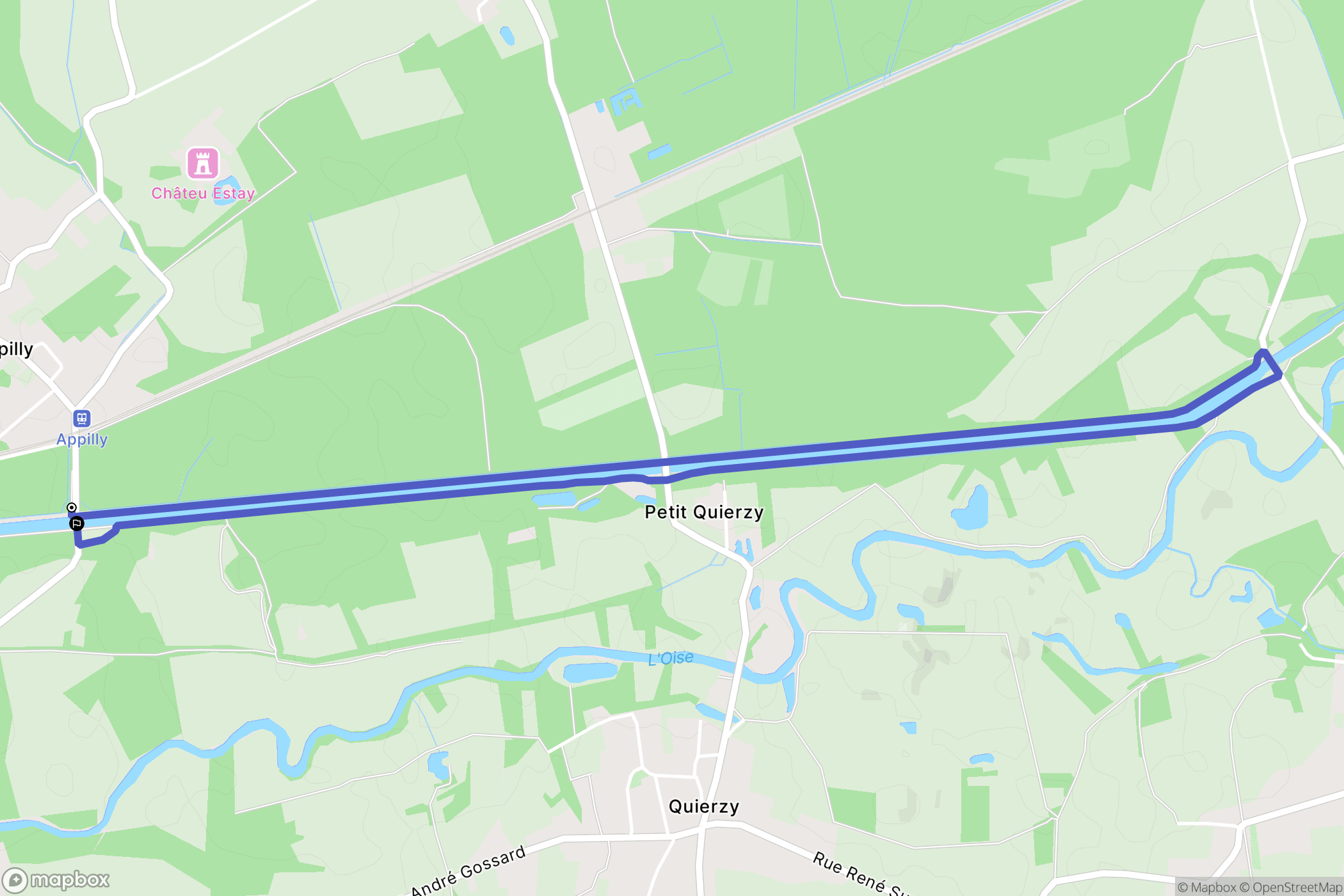 Appilly : carte du parcours de randonnée - France