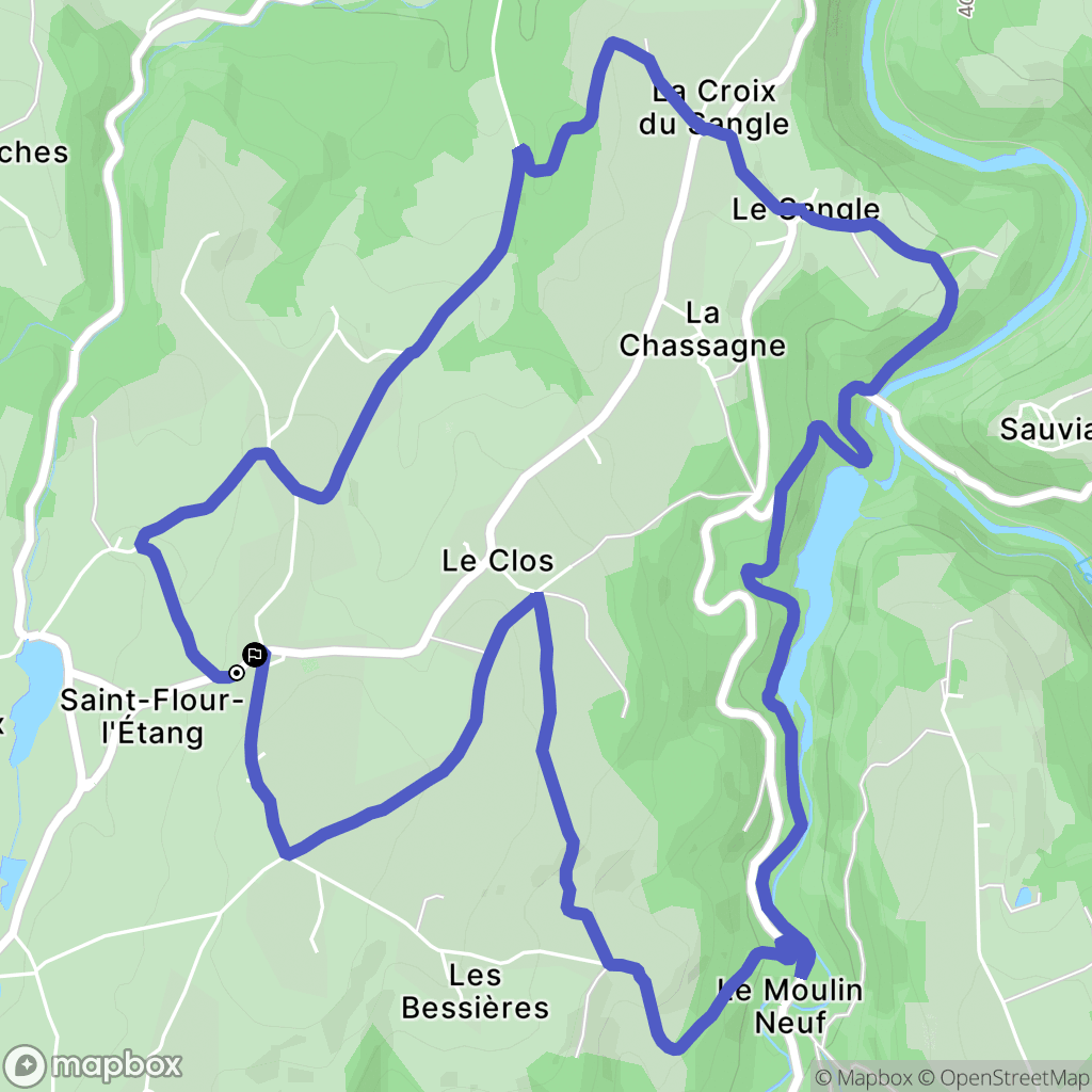 Saint-Flour-l'Étang : carte du parcours de randonnée - France