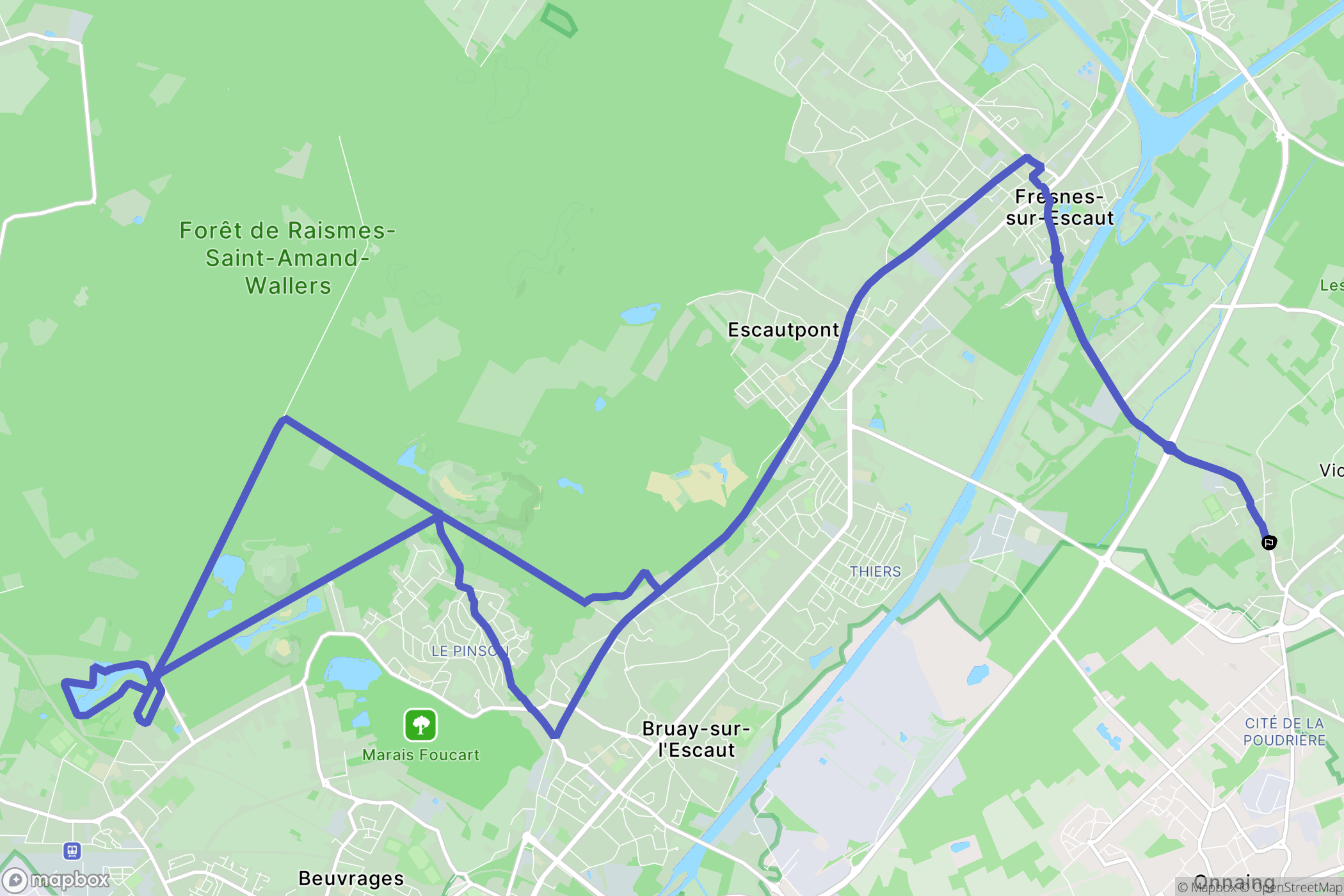 Vicq : carte du parcours de randonnée - France