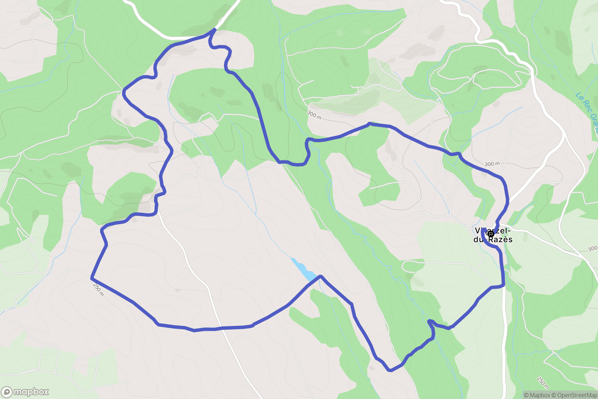 Villarzel-du-Razès : carte du parcours de randonnée - France