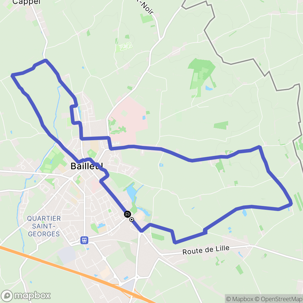 Bailleul : carte du parcours de randonnée - France