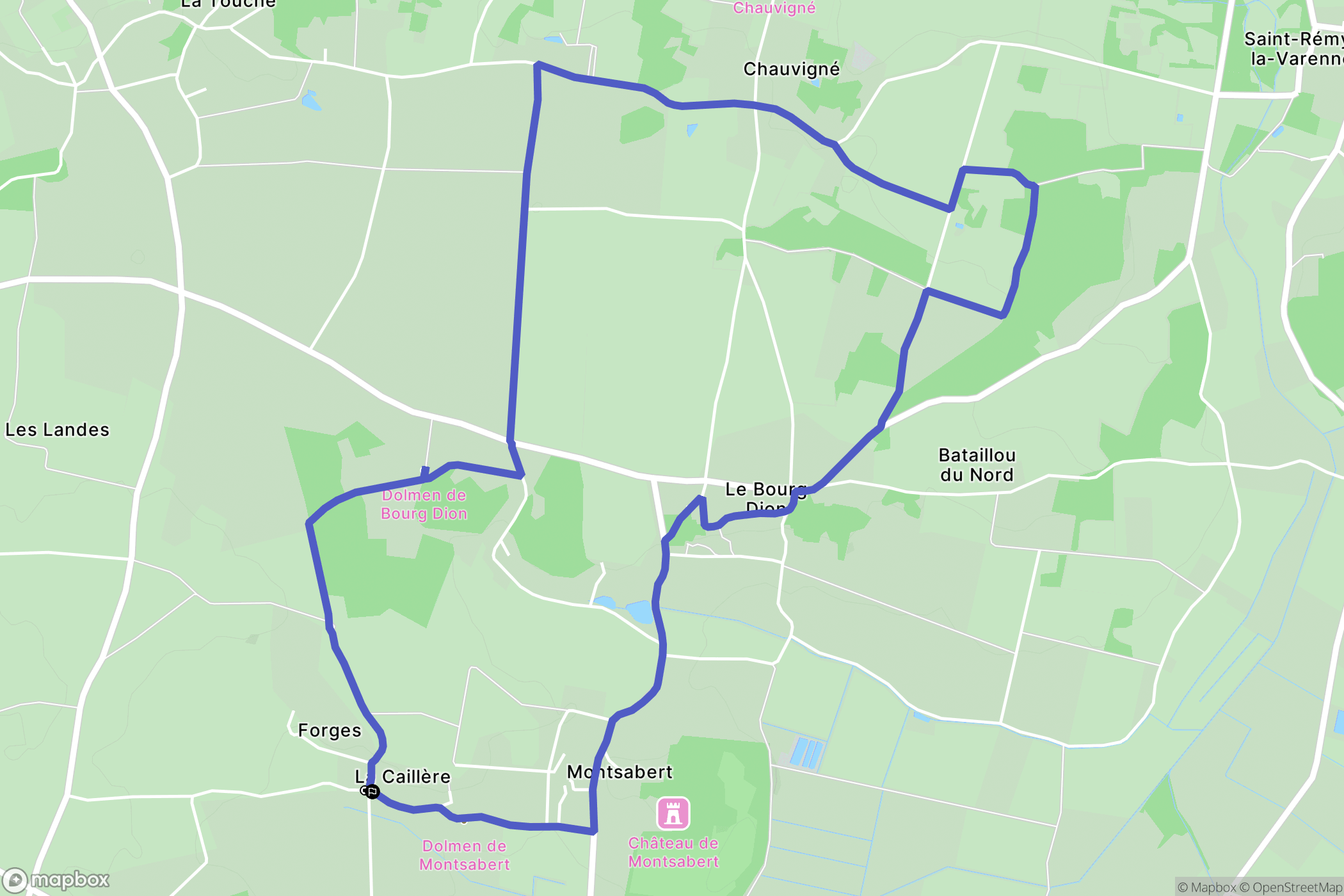 Brissac Loire Aubance : carte du parcours de randonnée - France