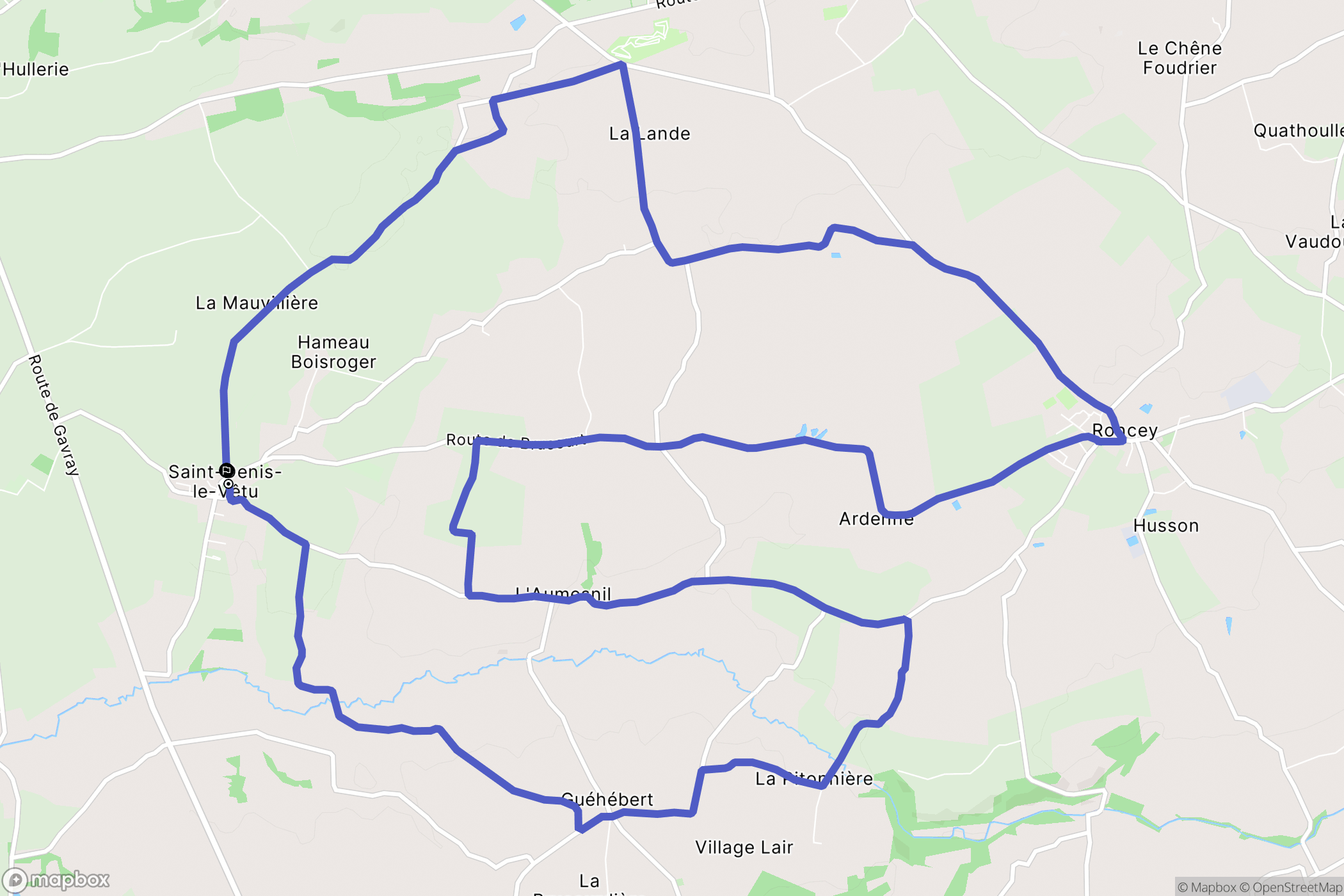 Saint-Denis-le-Vêtu : carte du parcours de randonnée - France