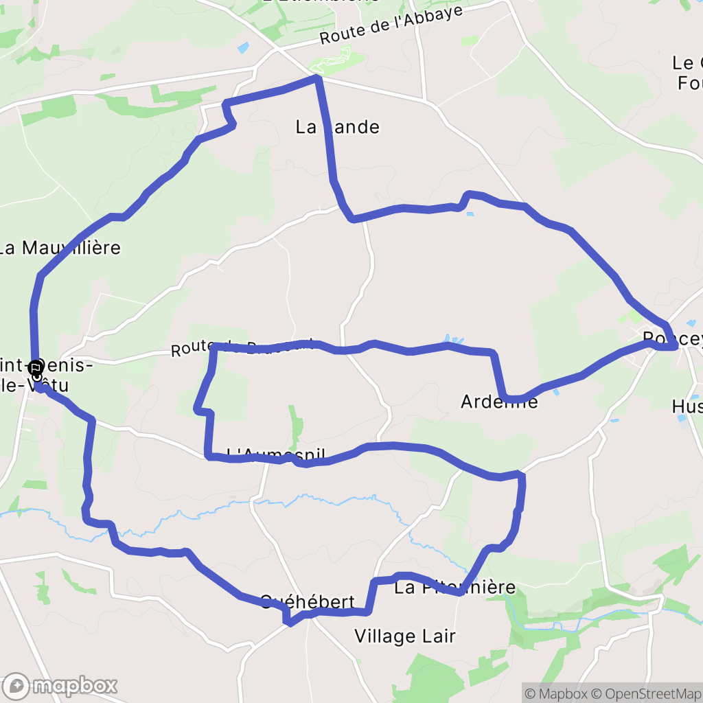 Saint-Denis-le-Vêtu : carte du parcours de randonnée - France