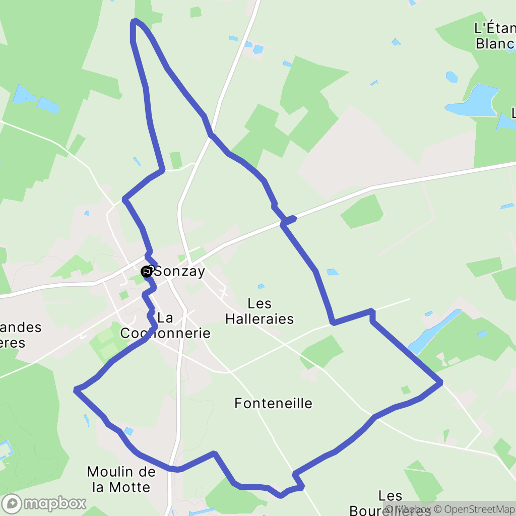 Sonzay : carte du parcours de randonnée - France