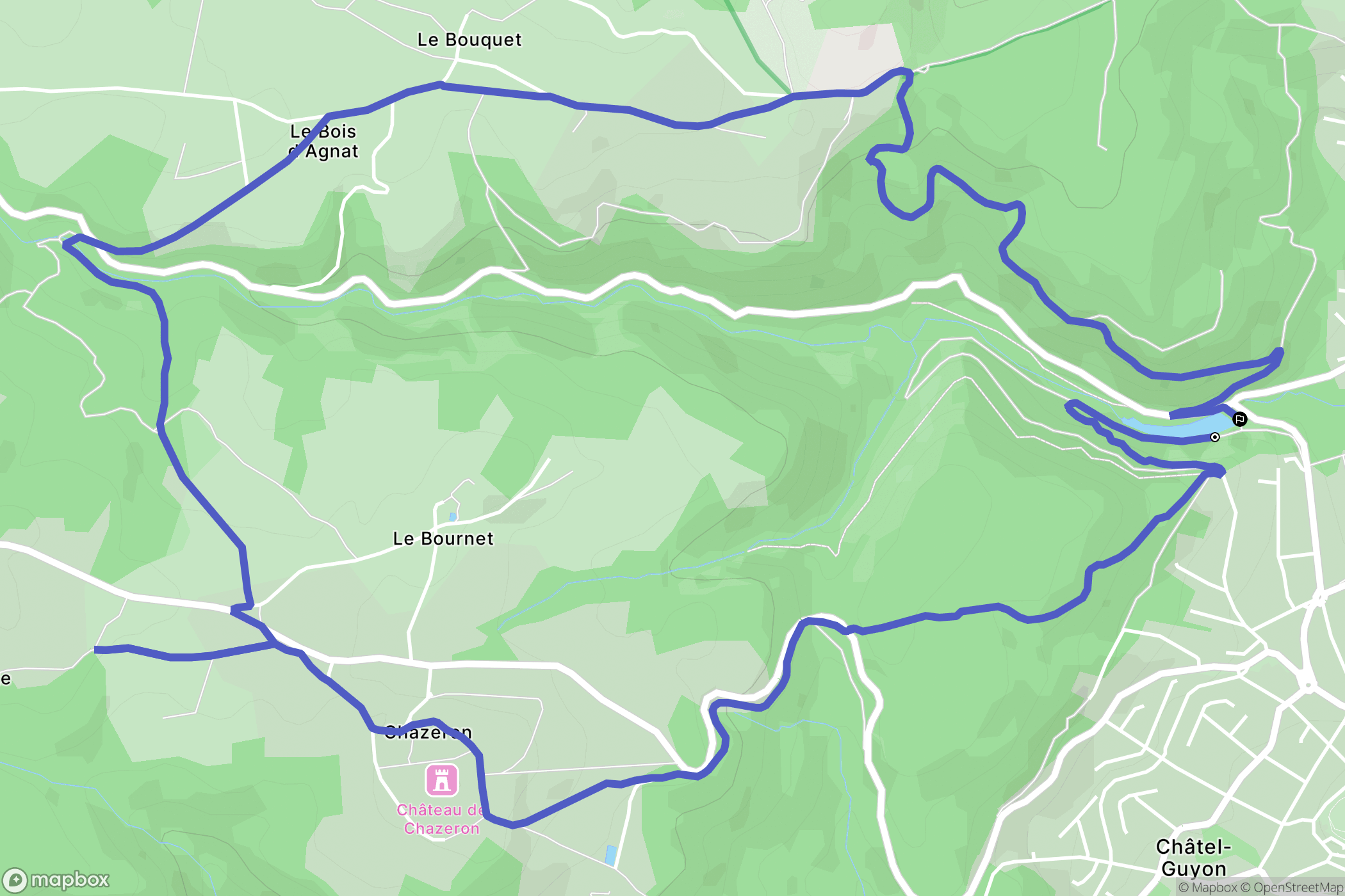 Châtel-Guyon : carte du parcours de randonnée - France