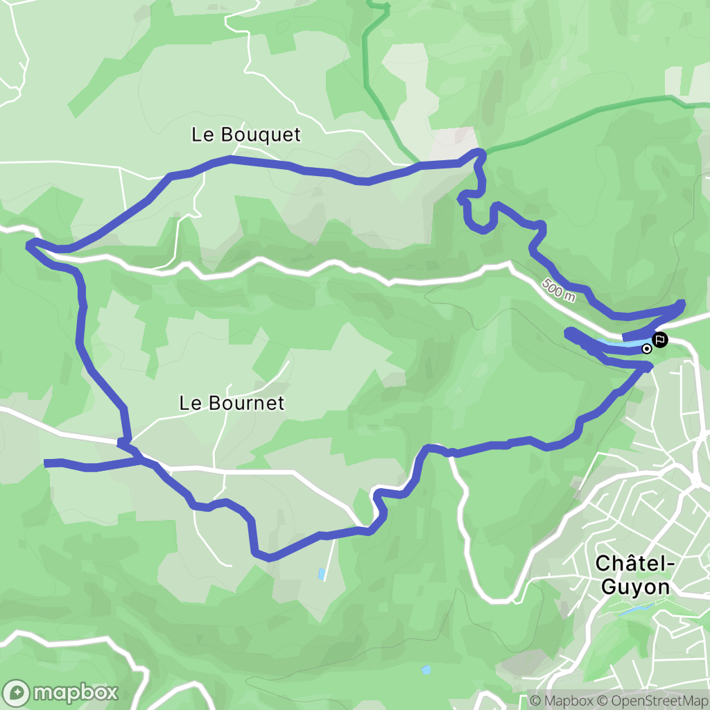 Châtel-Guyon : carte du parcours de randonnée - France