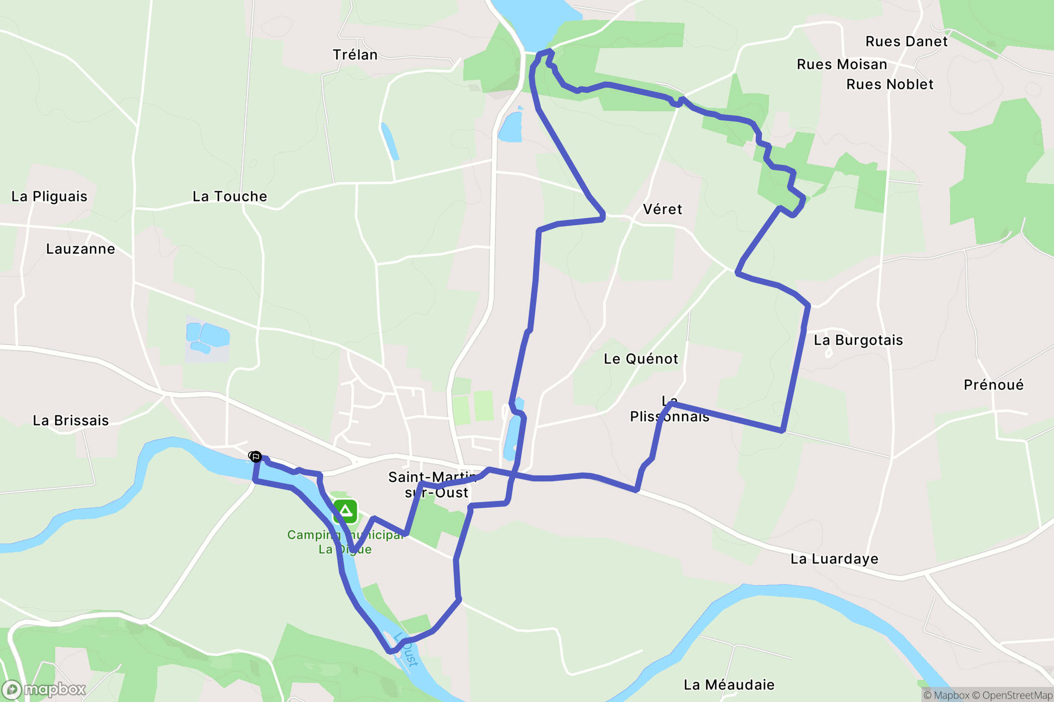 Saint-Martin-sur-Oust : carte du parcours de randonnée - France