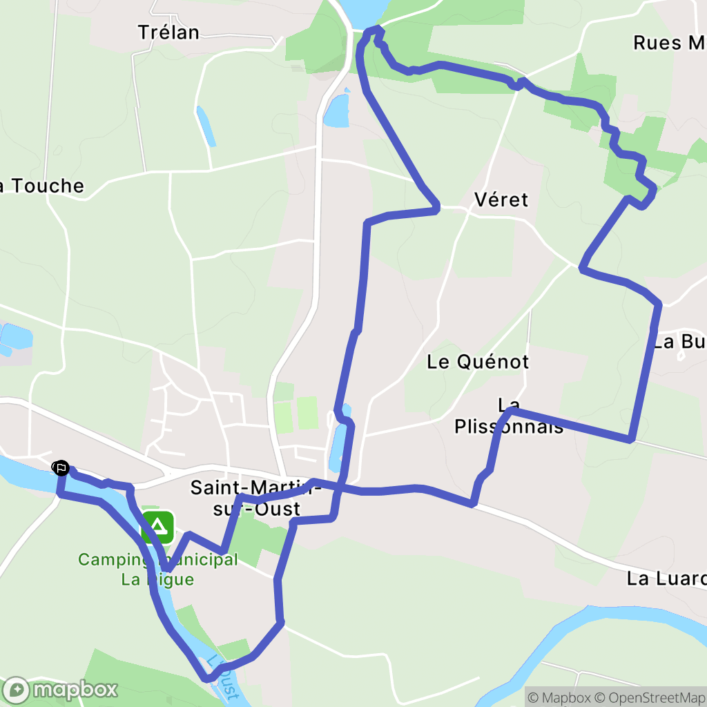 Saint-Martin-sur-Oust : carte du parcours de randonnée - France