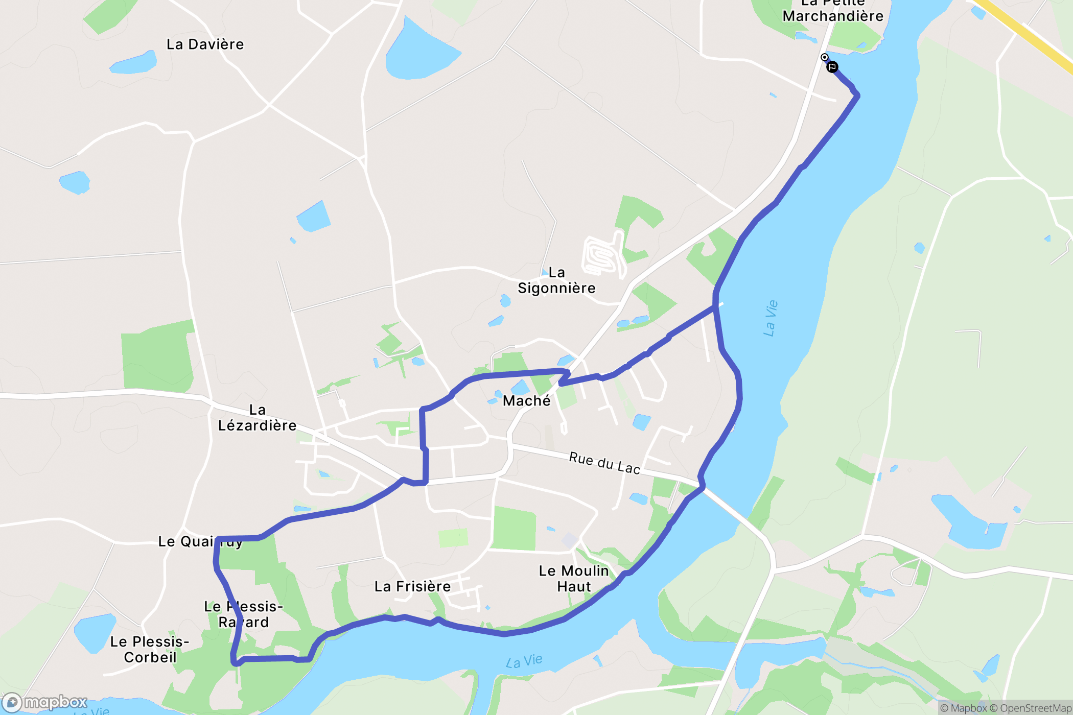 Maché : carte du parcours de randonnée - France
