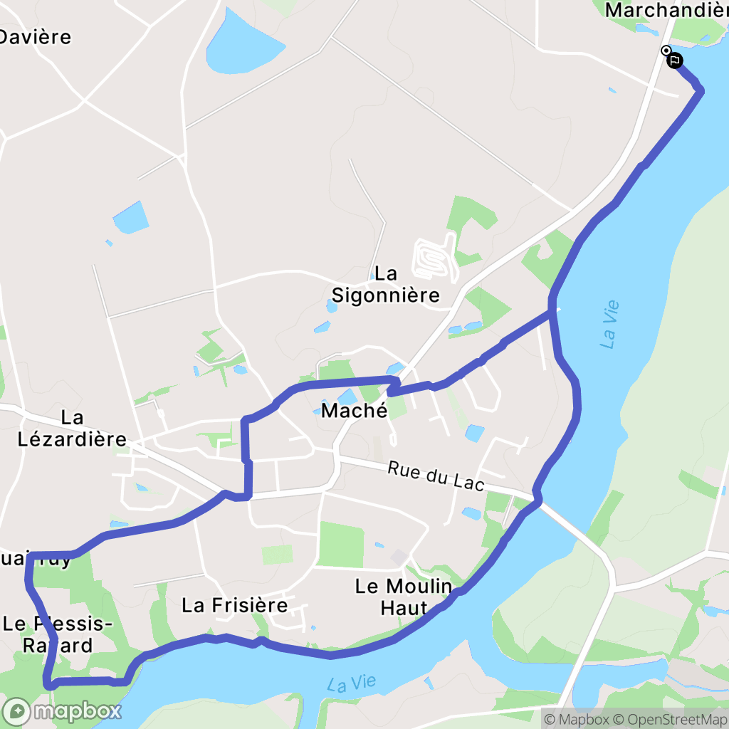 Maché : carte du parcours de randonnée - France