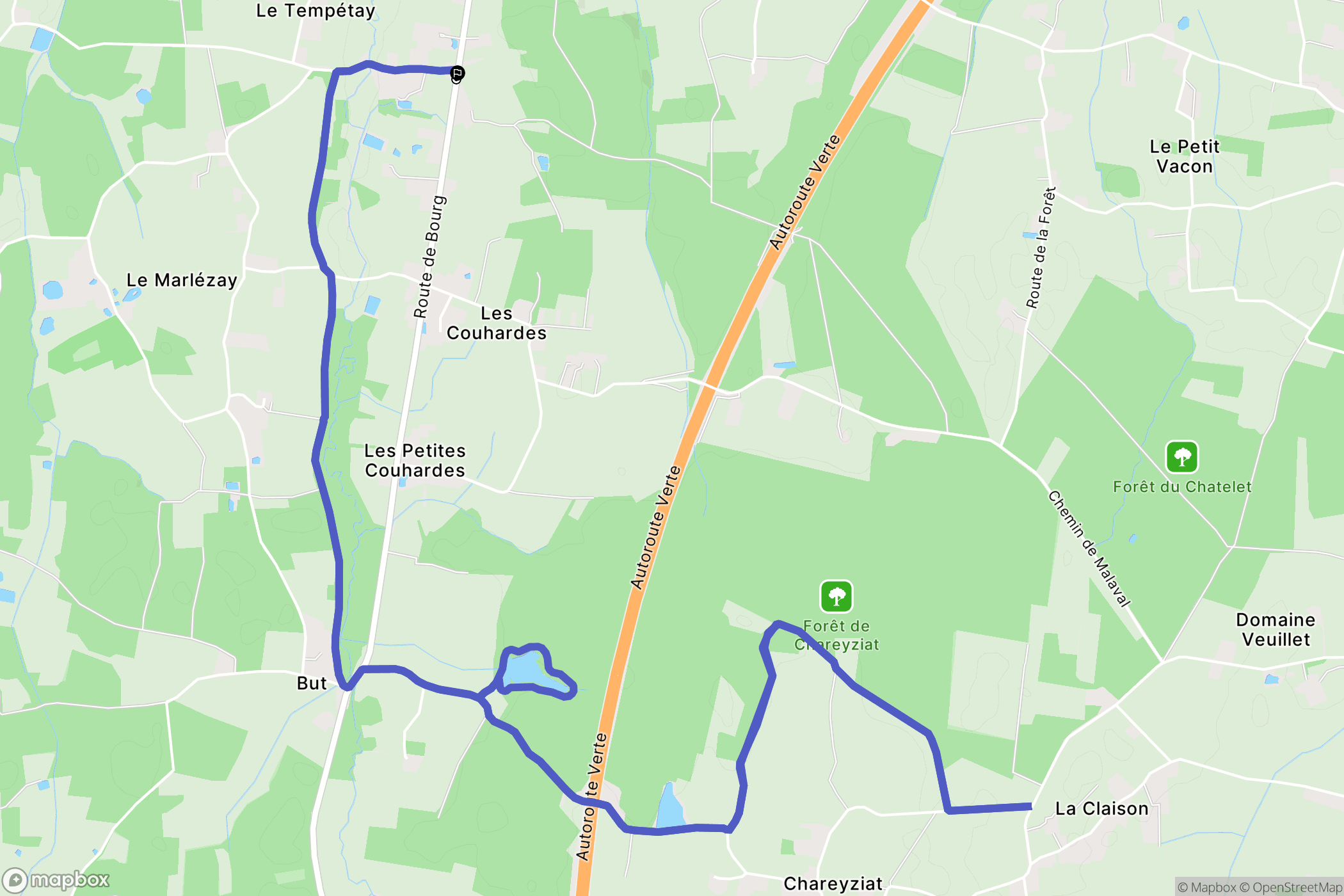 Marboz : carte du parcours de randonnée - France
