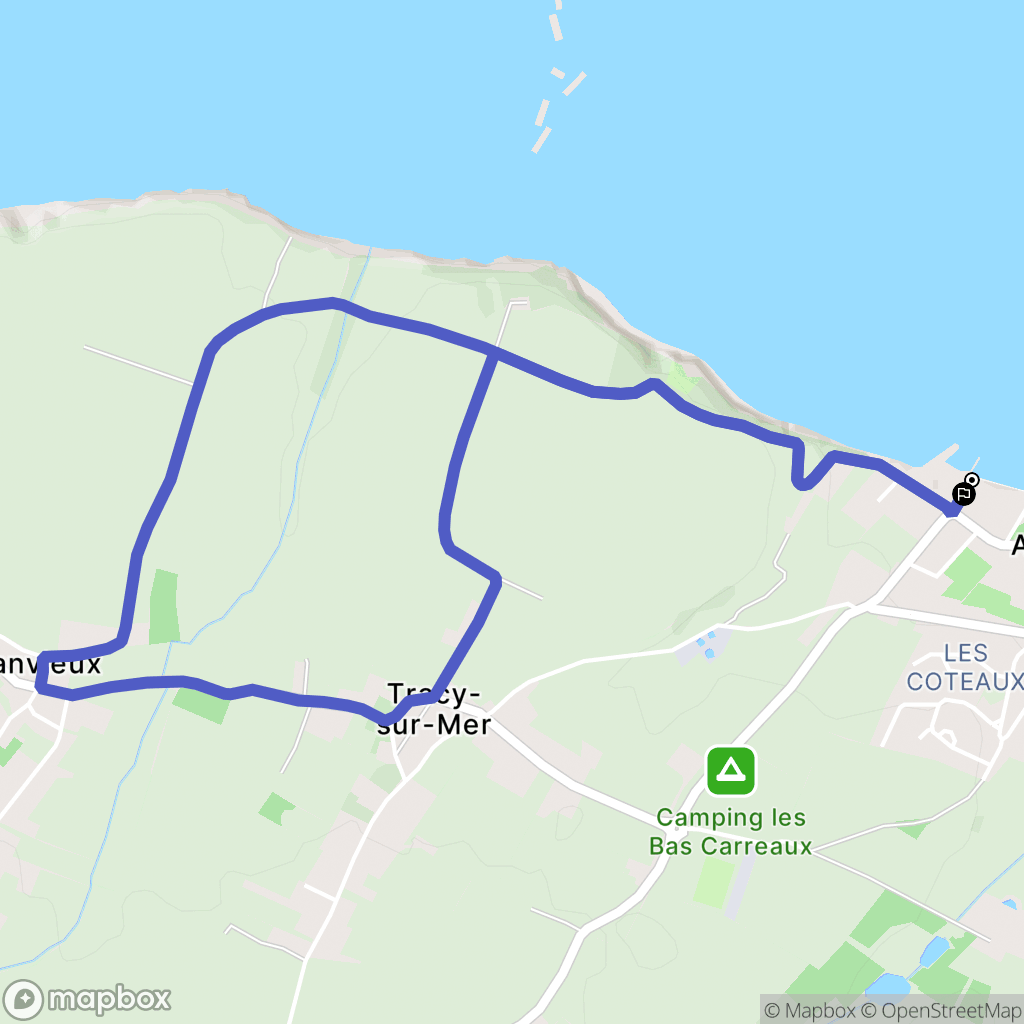 Tracy-sur-Mer : carte du parcours de randonnée - France