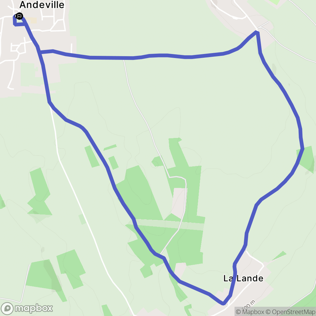 Andeville : carte du parcours de randonnée - France