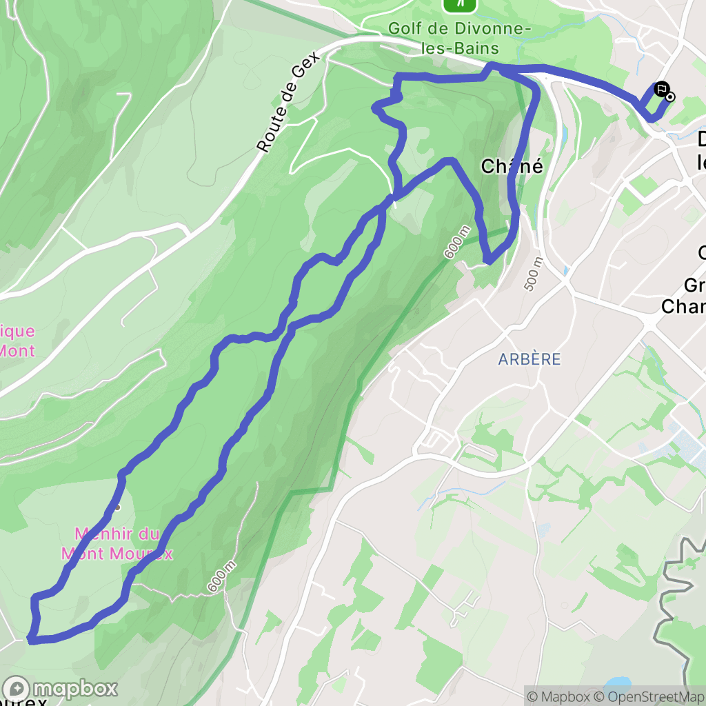 Divonne-les-Bains : carte du parcours de randonnée - France