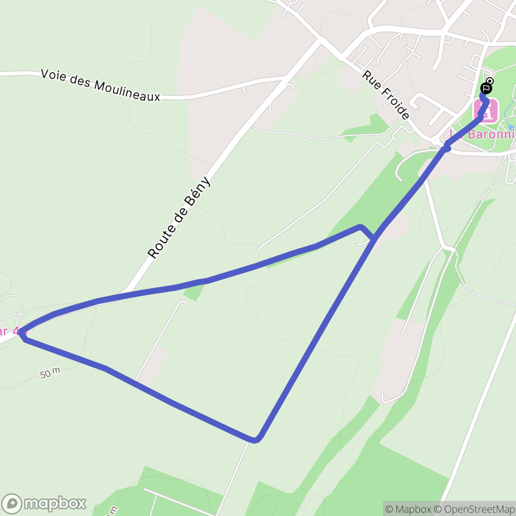 Douvres-la-Délivrande : carte du parcours de randonnée - France
