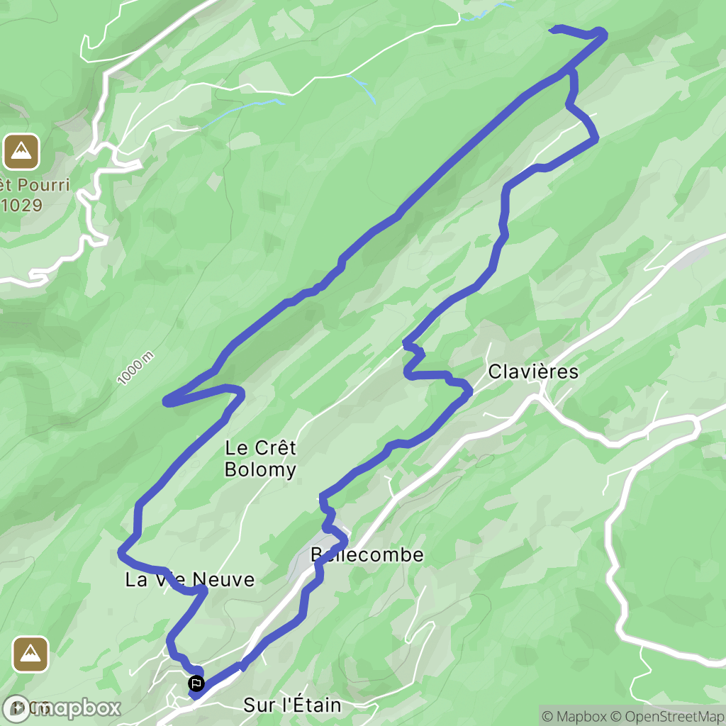 Septmoncel les Molunes : carte du parcours de randonnée - France