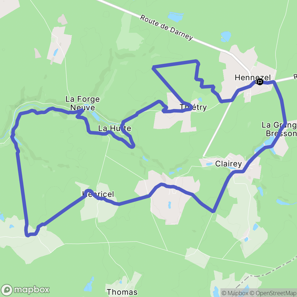 Hennezel : carte du parcours de randonnée - France