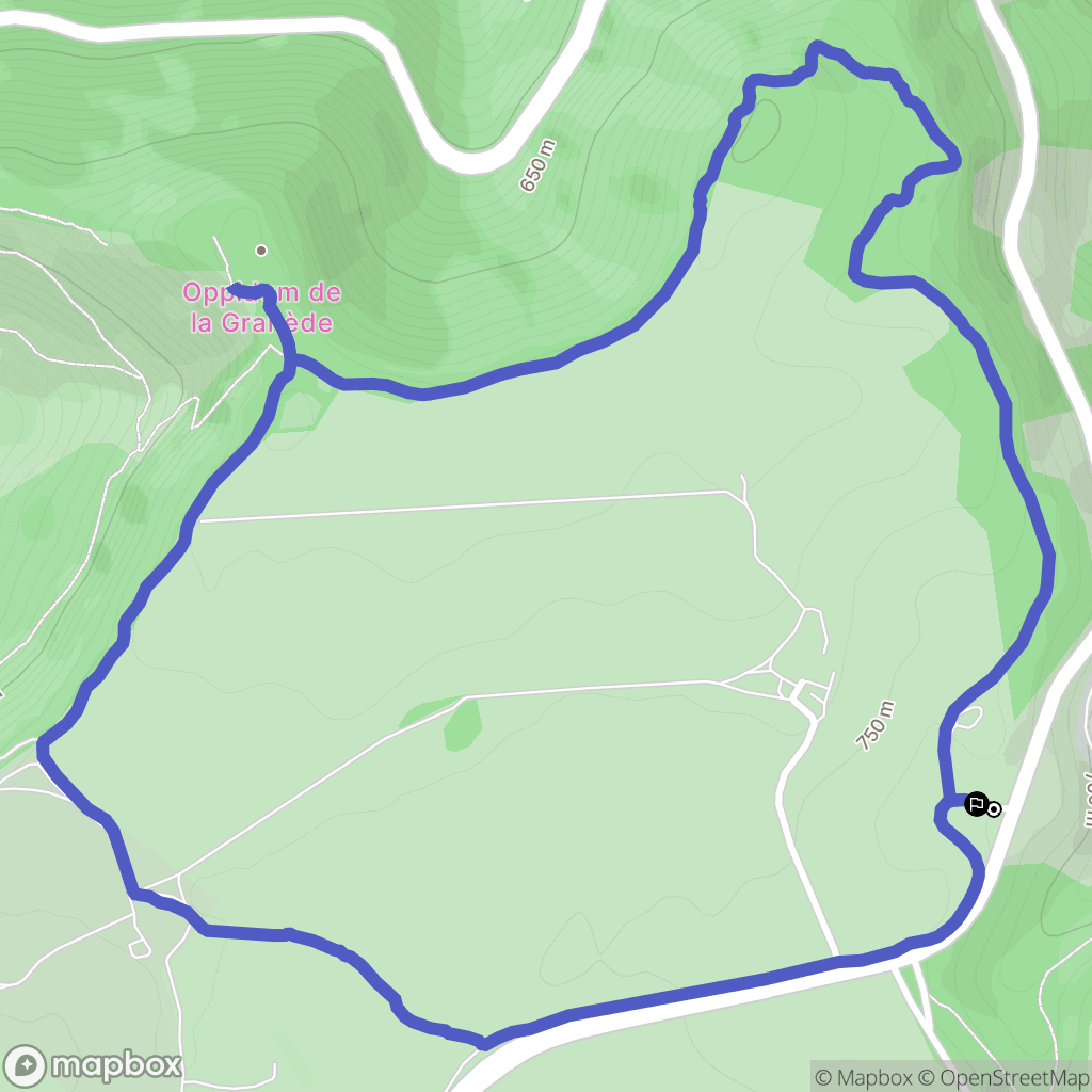 Millau : carte du parcours de randonnée - France