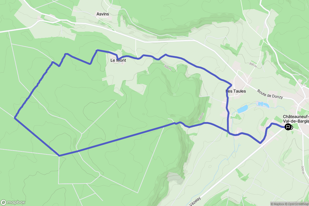 Châteauneuf-Val-de-Bargis : carte du parcours de randonnée - France
