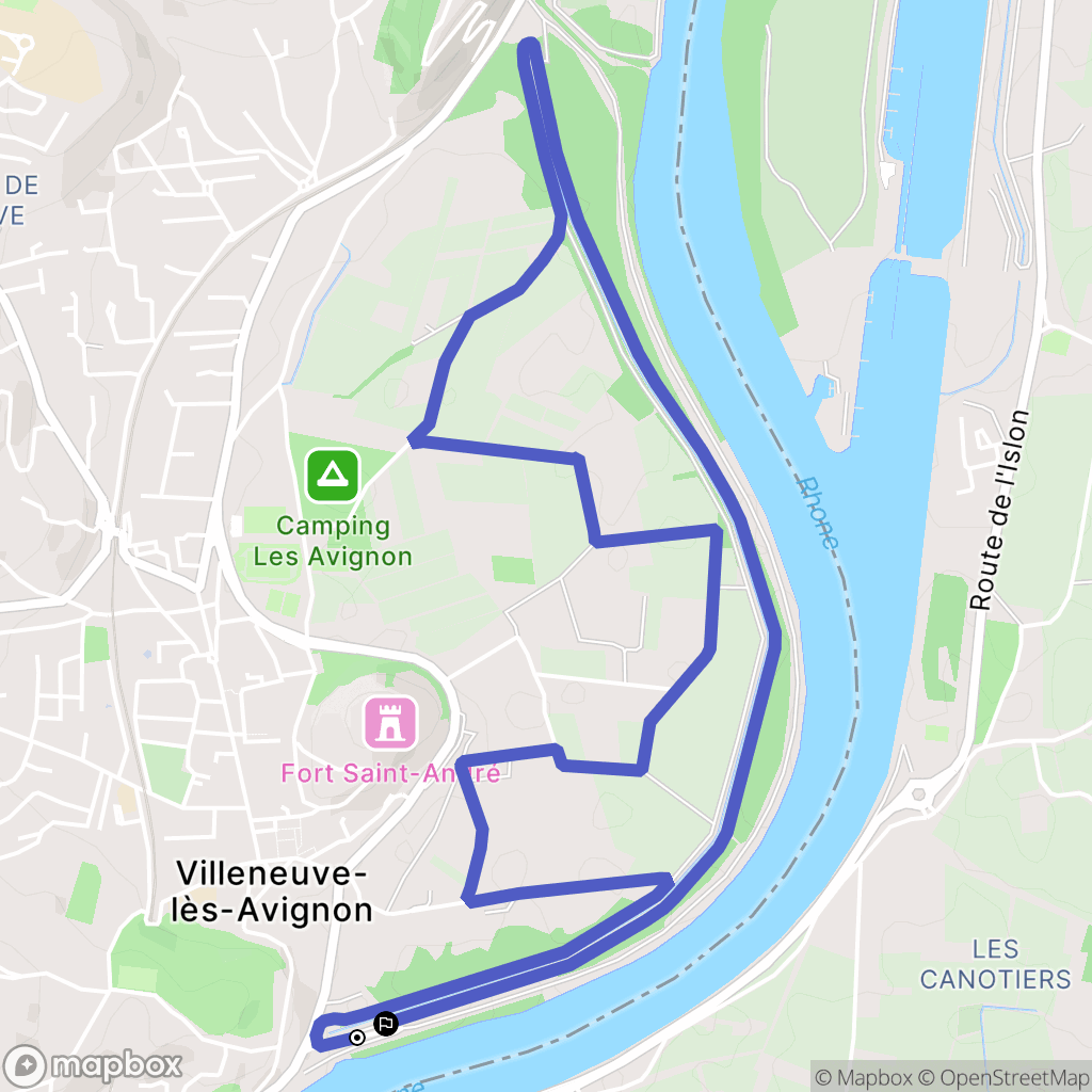 Villeneuve-lès-Avignon : carte du parcours de randonnée - France