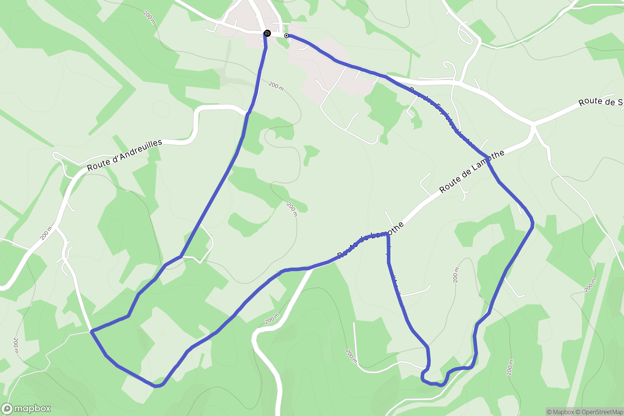 Nadaillac-de-Rouge : carte du parcours de randonnée - France
