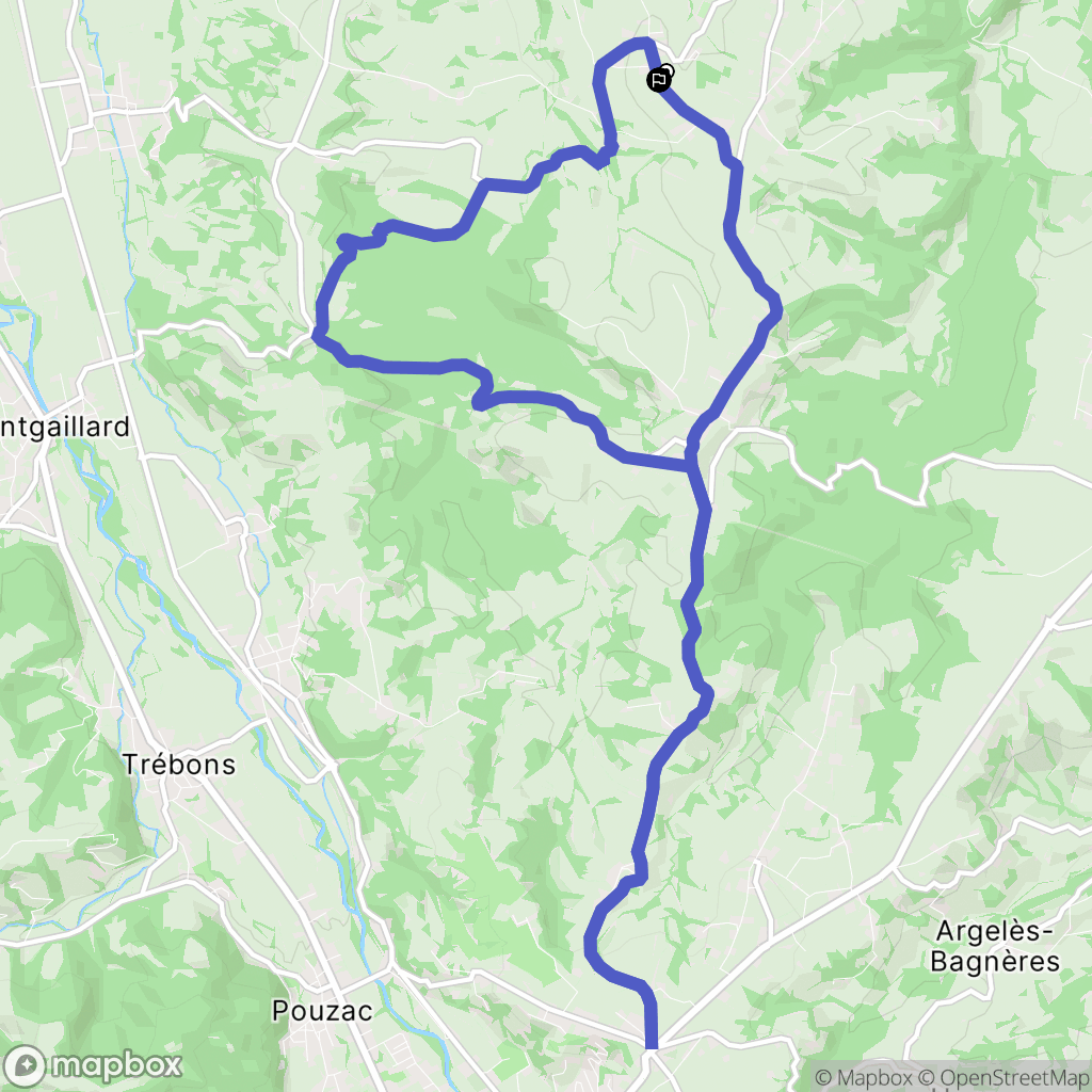 Hitte : carte du parcours de randonnée - France