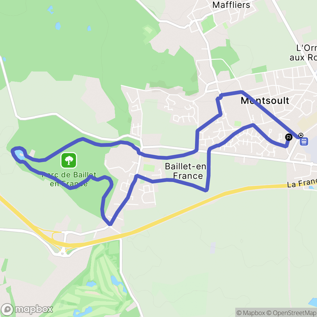 Montsoult : carte du parcours de randonnée - France