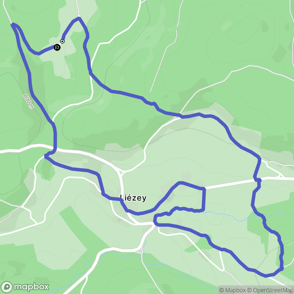 Liézey : carte du parcours de randonnée - France