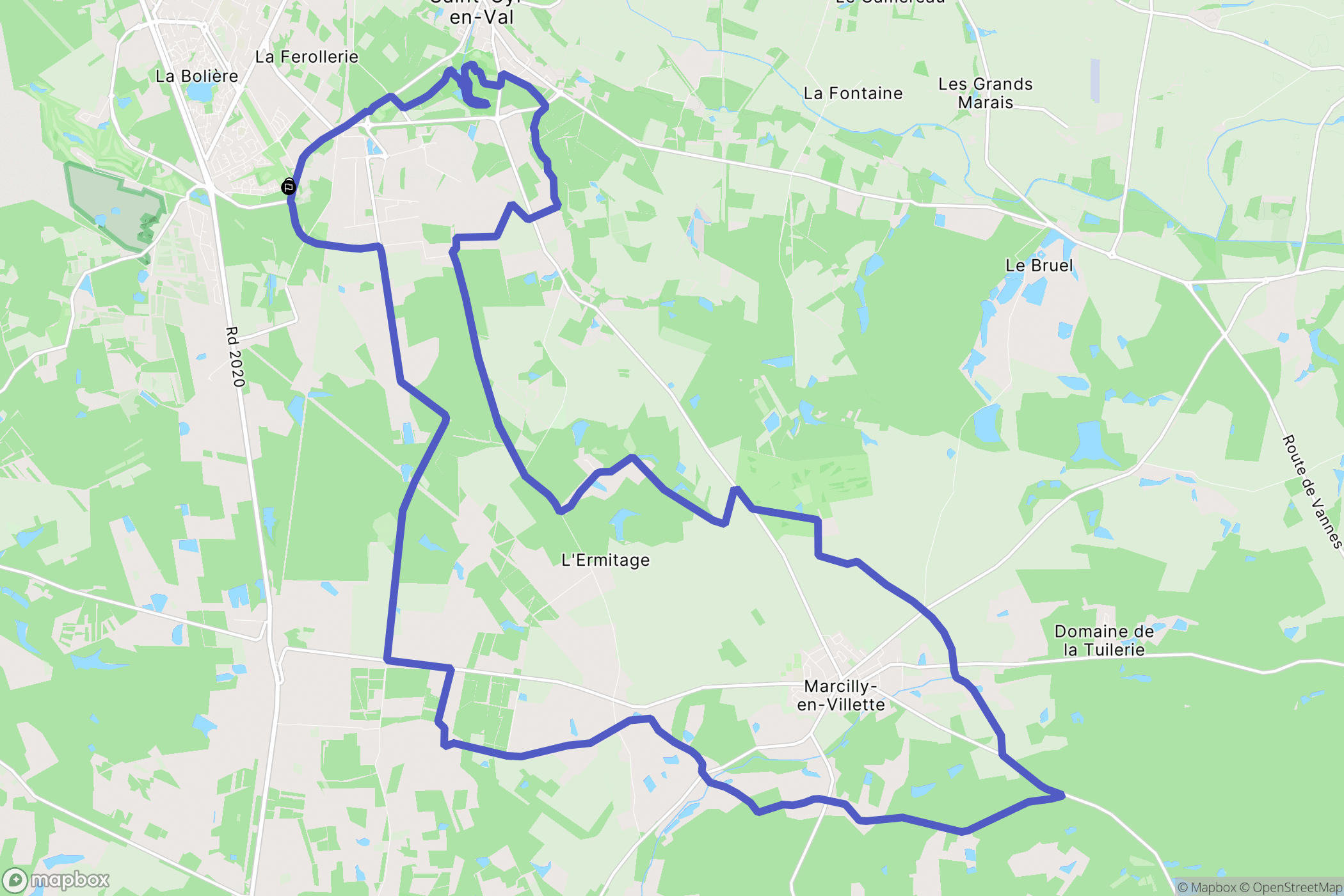 Saint-Cyr-en-Val : carte du parcours de randonnée - France