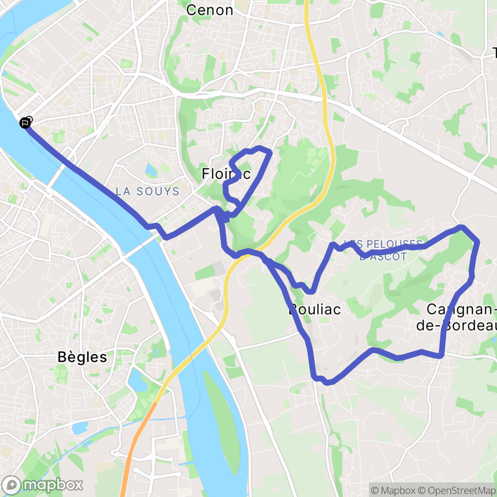 Bordeaux : carte du parcours de randonnée - France