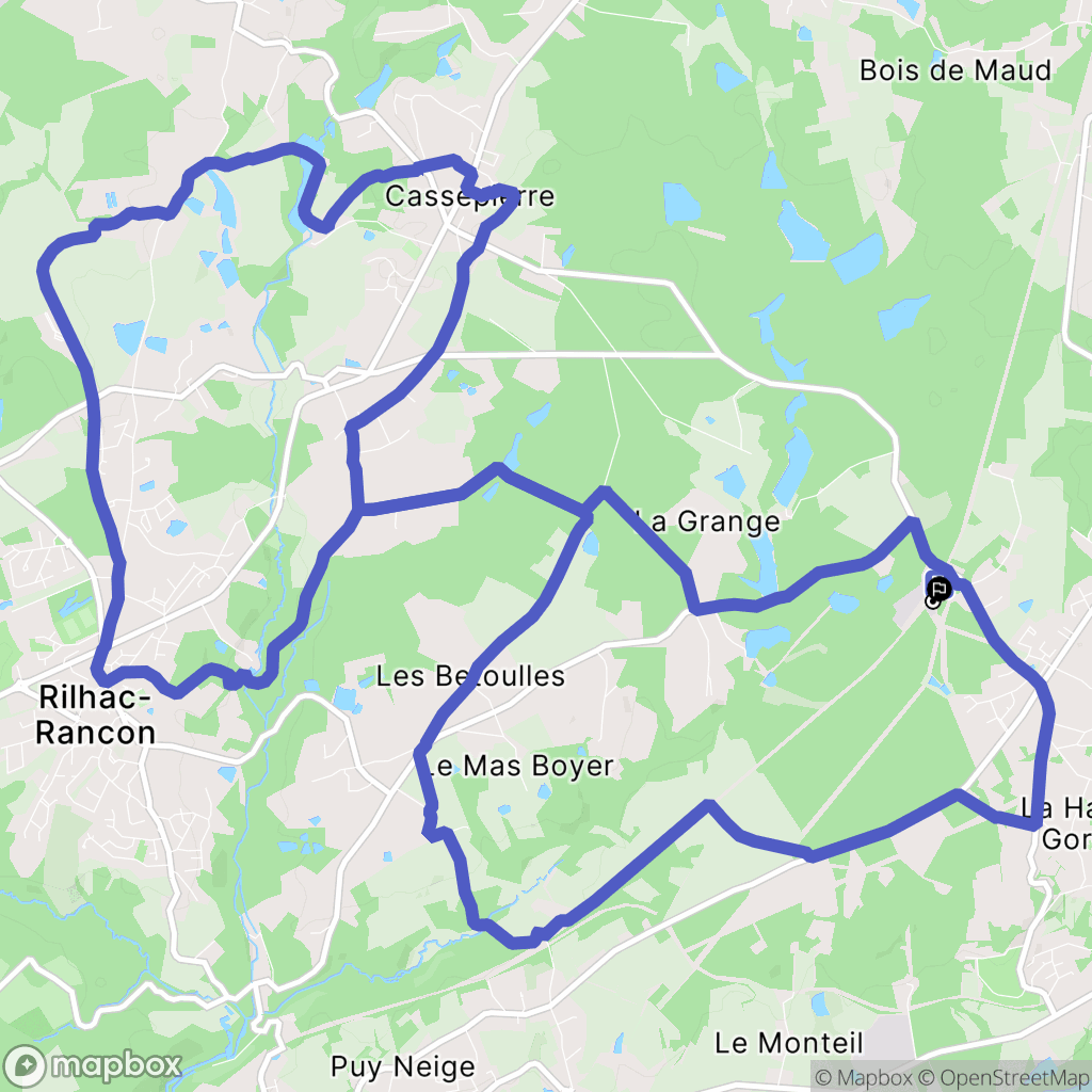 Saint-Priest-Taurion : carte du parcours de randonnée - France