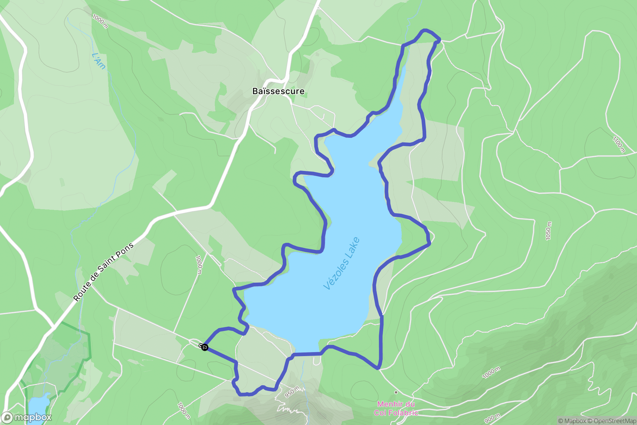 Fraisse-sur-Agout : carte du parcours de randonnée - France