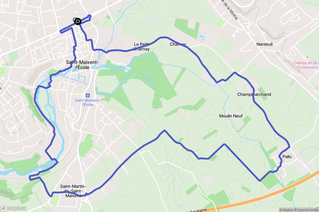 Saint-Maixent-l'École : carte du parcours de randonnée - France