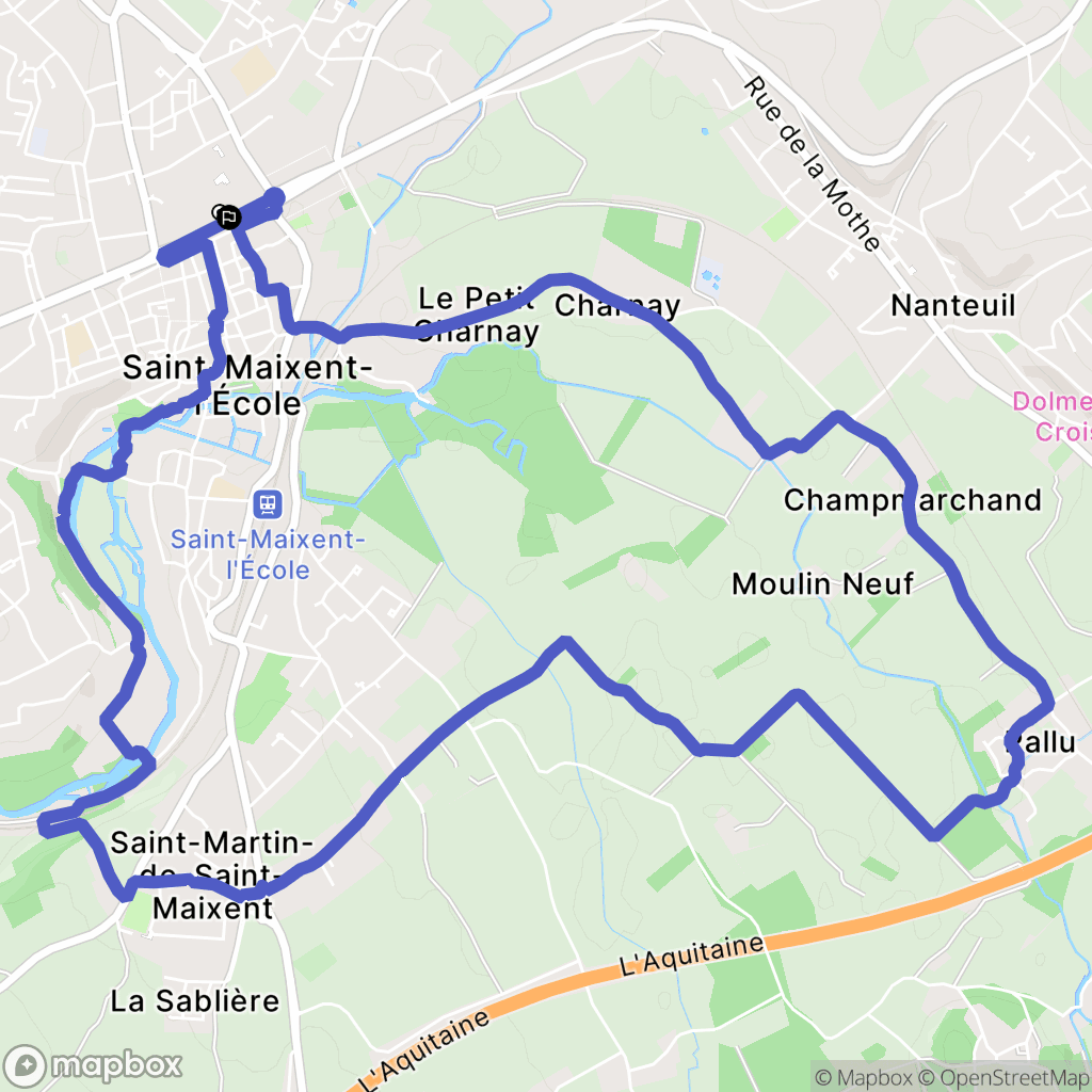 Saint-Maixent-l'École : carte du parcours de randonnée - France