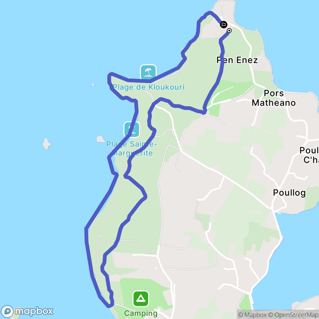 Landéda : carte du parcours de randonnée - France