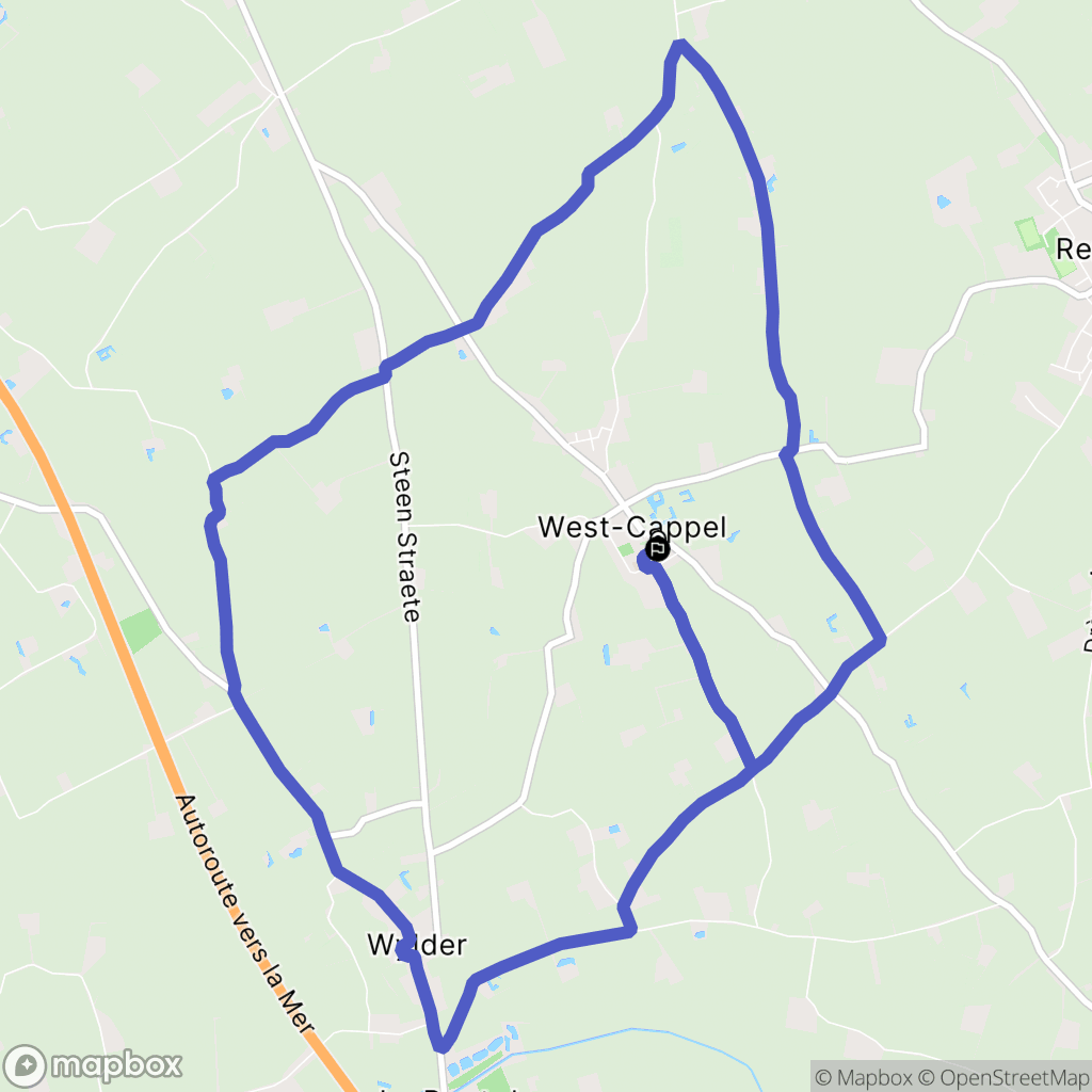 West-Cappel : carte du parcours de randonnée - France