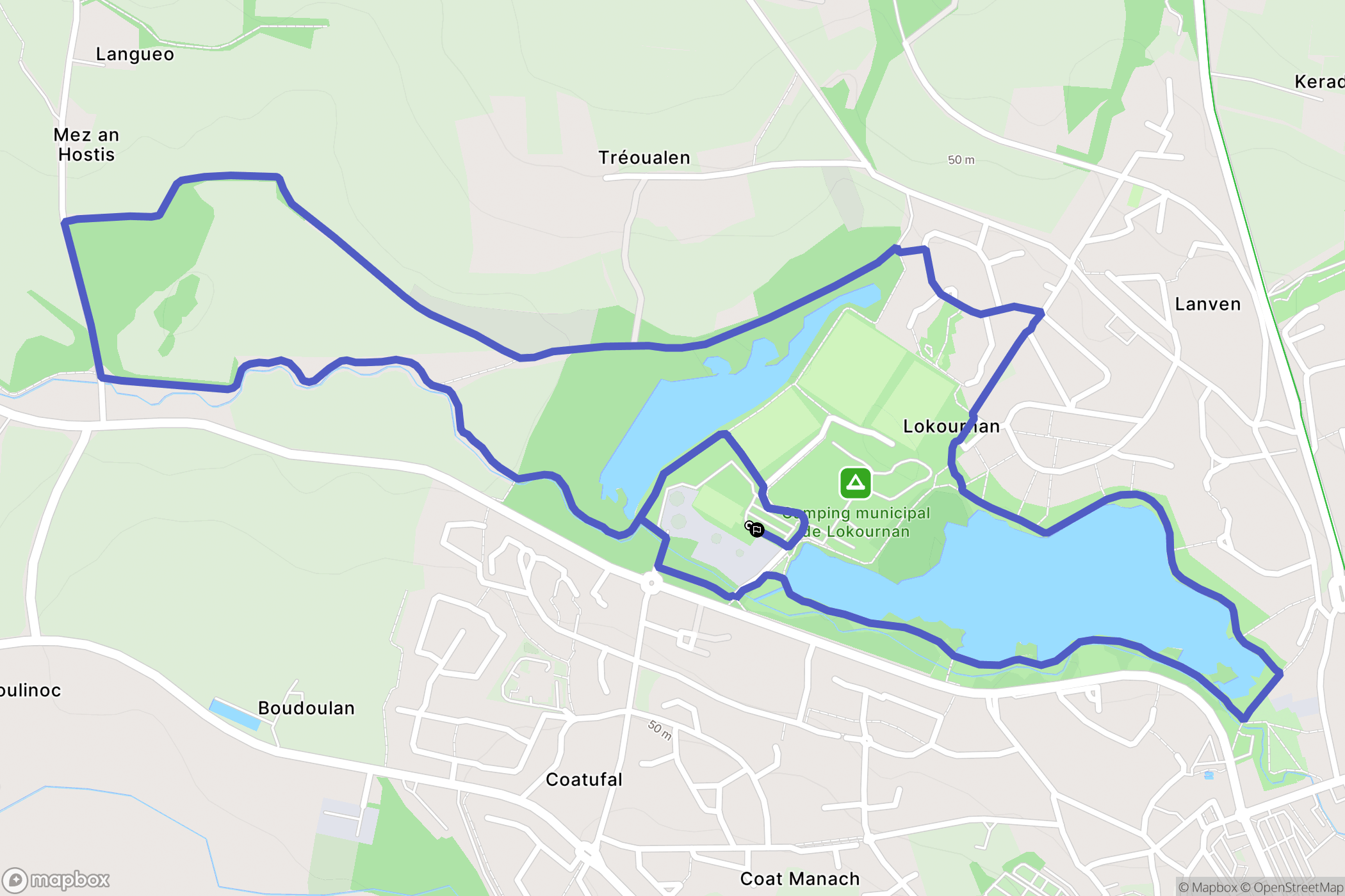 Saint-Renan : carte du parcours de randonnée - France