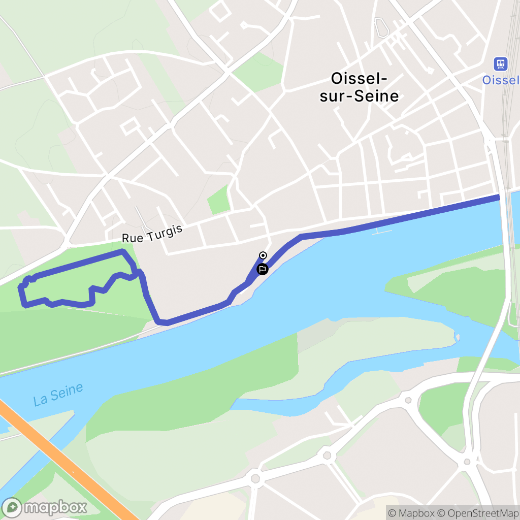 Oissel : carte du parcours de randonnée - France