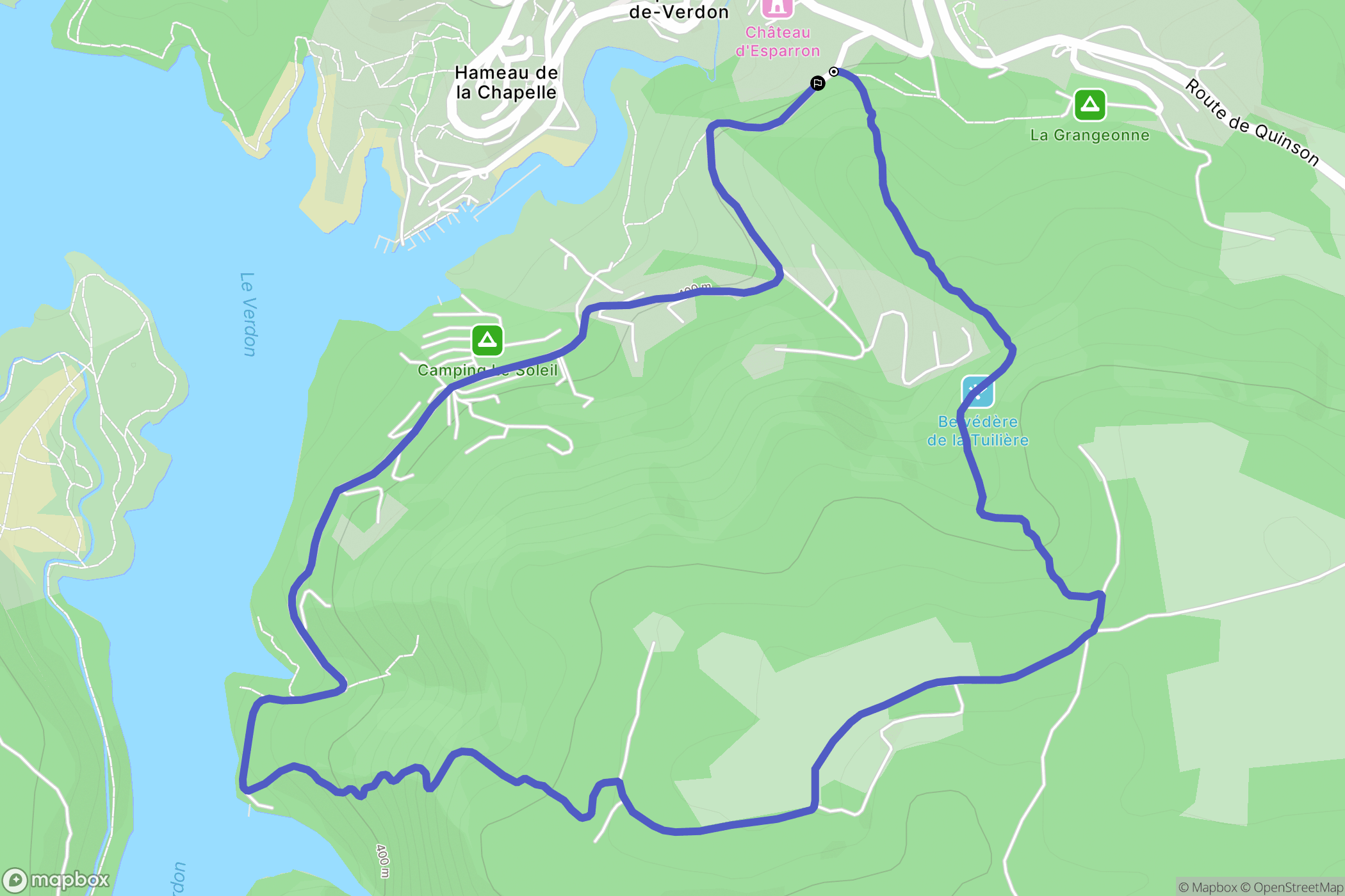 Esparron-de-Verdon : carte du parcours de randonnée - France