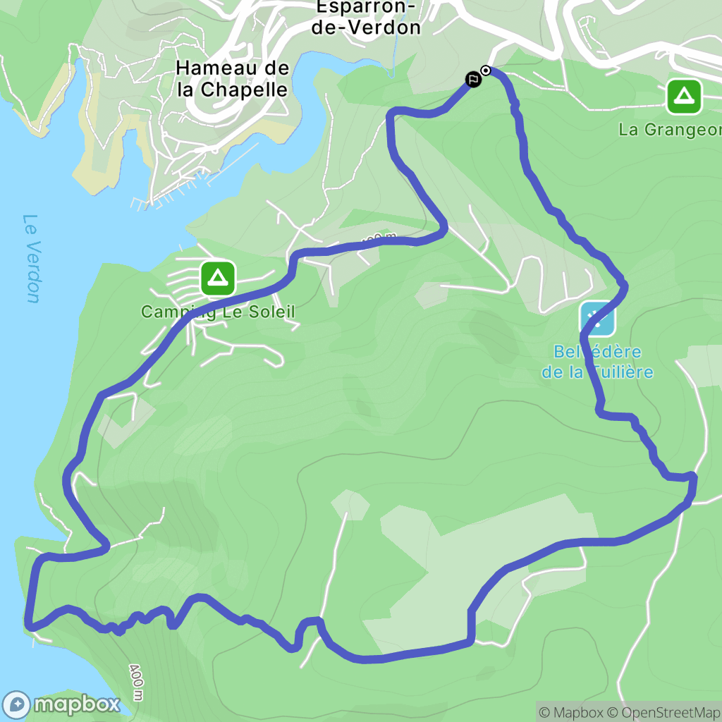 Esparron-de-Verdon : carte du parcours de randonnée - France