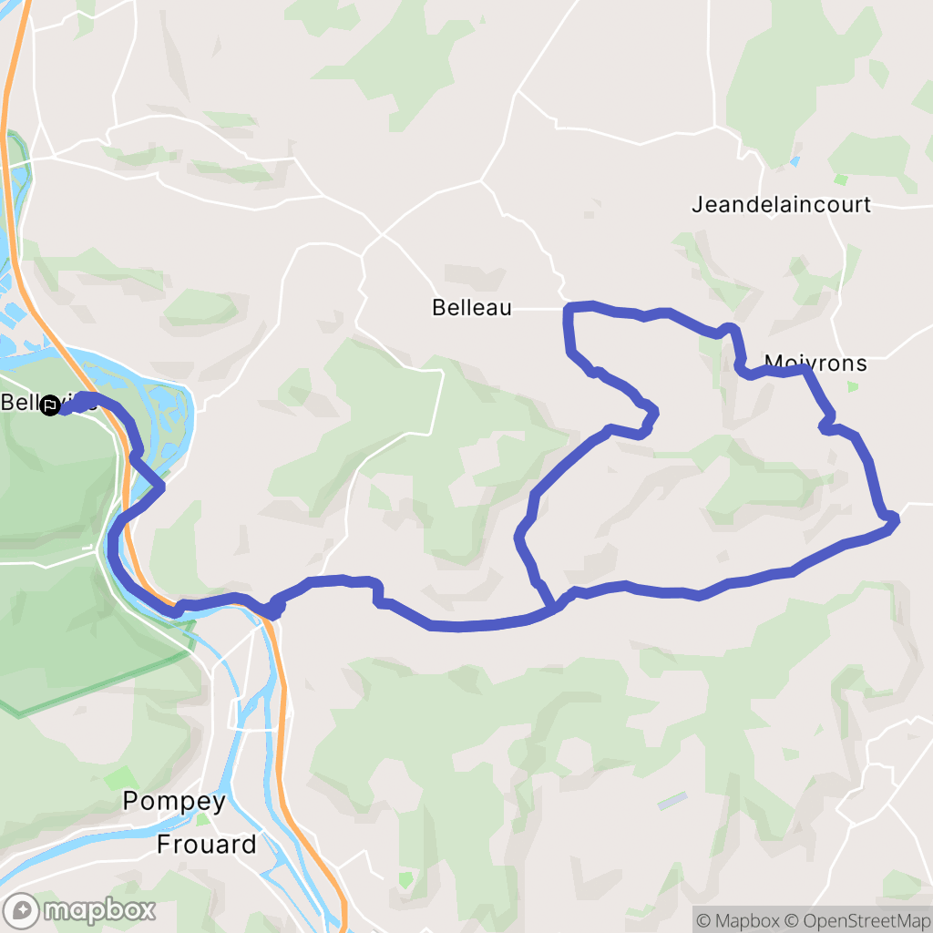 Belleville : carte du parcours de randonnée - France